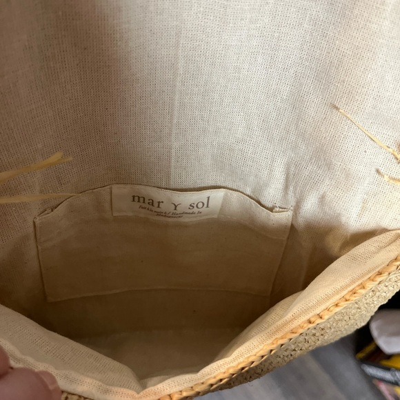 Mar Y Sol Tanya Raffia  Fringe Crossbody Clutch Purse - Picture 9 of 12